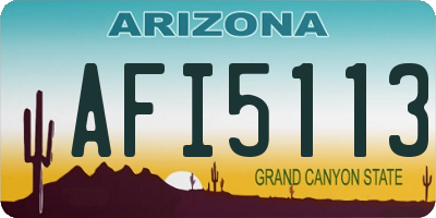 AZ license plate AFI5113