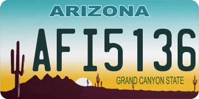 AZ license plate AFI5136