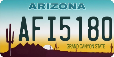 AZ license plate AFI5180