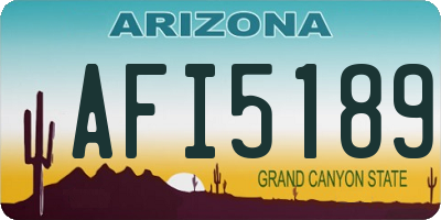 AZ license plate AFI5189
