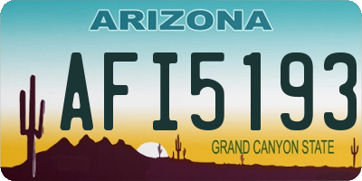 AZ license plate AFI5193