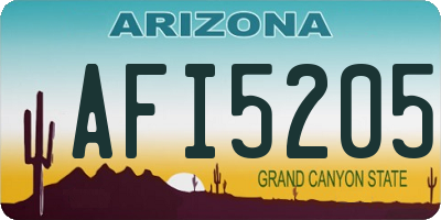 AZ license plate AFI5205