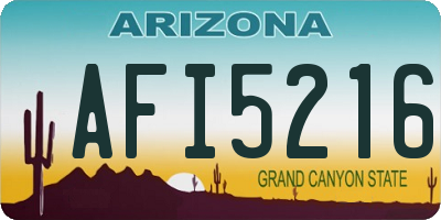 AZ license plate AFI5216