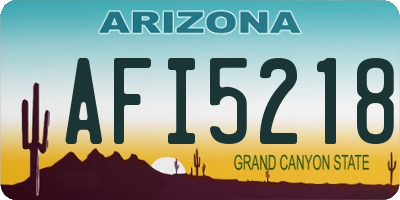 AZ license plate AFI5218
