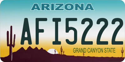 AZ license plate AFI5222