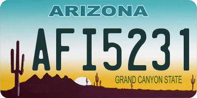 AZ license plate AFI5231