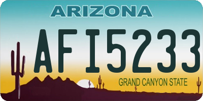 AZ license plate AFI5233