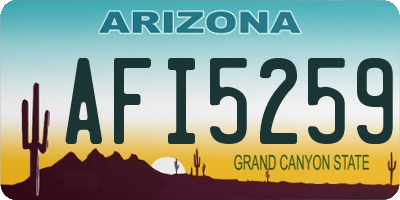 AZ license plate AFI5259
