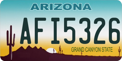 AZ license plate AFI5326