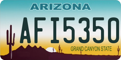 AZ license plate AFI5350