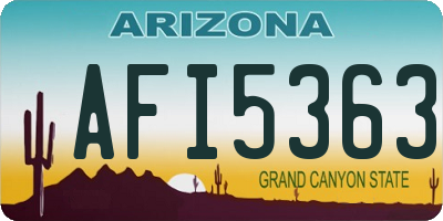 AZ license plate AFI5363