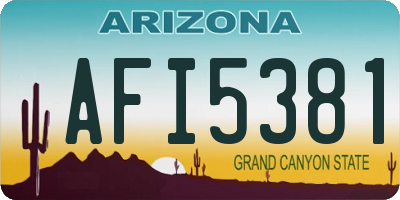 AZ license plate AFI5381