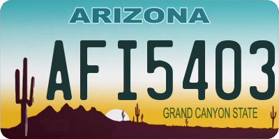 AZ license plate AFI5403