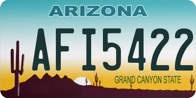 AZ license plate AFI5422