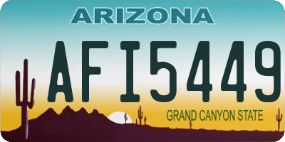 AZ license plate AFI5449