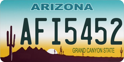 AZ license plate AFI5452