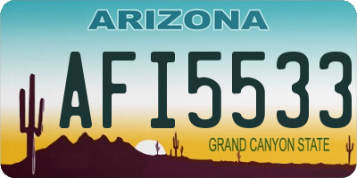 AZ license plate AFI5533
