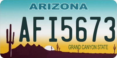 AZ license plate AFI5673
