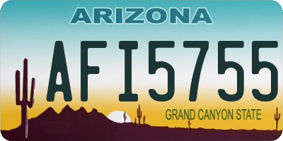 AZ license plate AFI5755