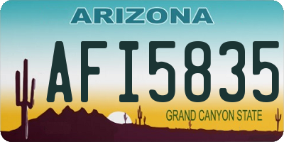 AZ license plate AFI5835