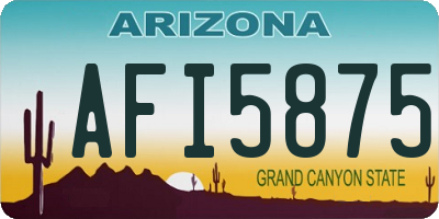 AZ license plate AFI5875