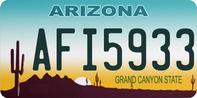 AZ license plate AFI5933