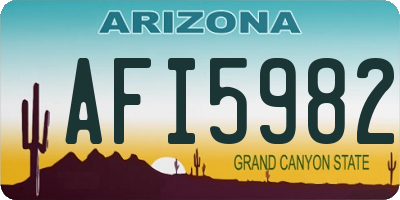 AZ license plate AFI5982