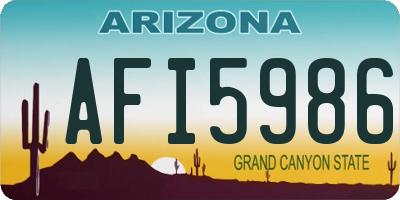AZ license plate AFI5986