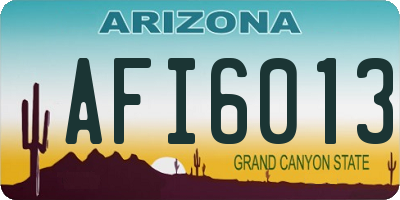 AZ license plate AFI6013