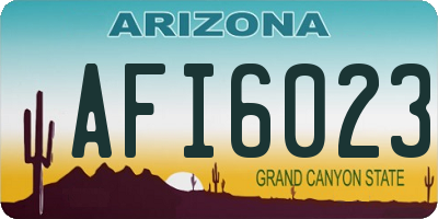 AZ license plate AFI6023
