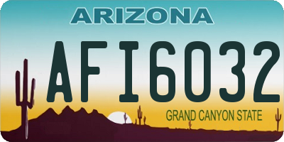 AZ license plate AFI6032