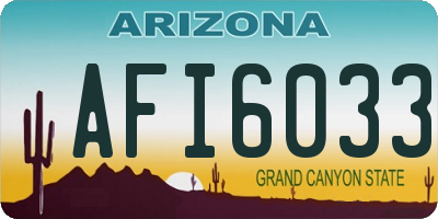 AZ license plate AFI6033
