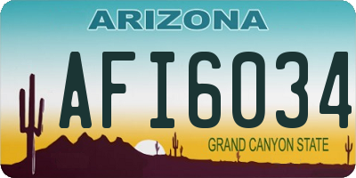 AZ license plate AFI6034
