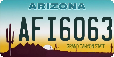 AZ license plate AFI6063