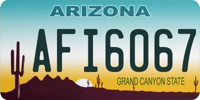 AZ license plate AFI6067