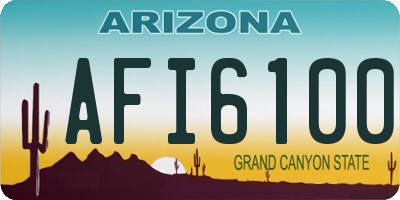 AZ license plate AFI6100