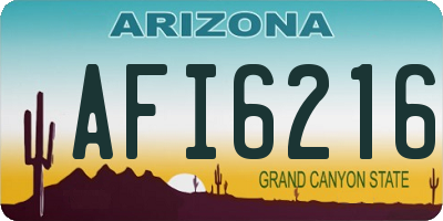 AZ license plate AFI6216