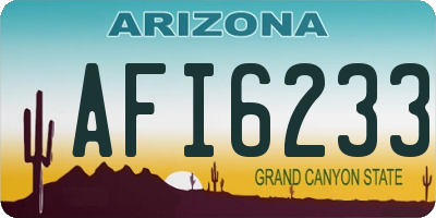 AZ license plate AFI6233