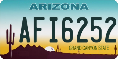 AZ license plate AFI6252