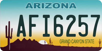 AZ license plate AFI6257