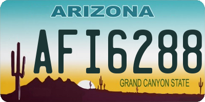 AZ license plate AFI6288