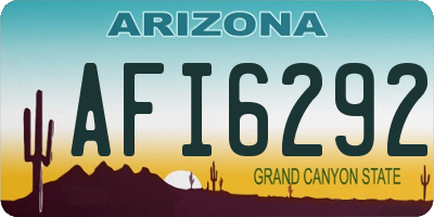 AZ license plate AFI6292