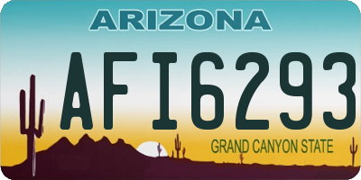 AZ license plate AFI6293