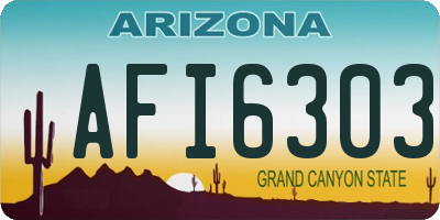 AZ license plate AFI6303