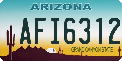 AZ license plate AFI6312