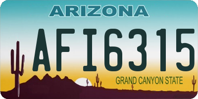 AZ license plate AFI6315