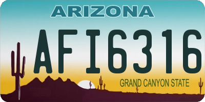 AZ license plate AFI6316