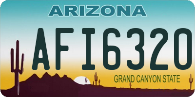 AZ license plate AFI6320
