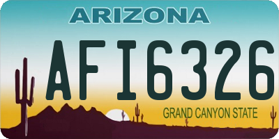 AZ license plate AFI6326