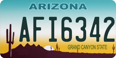 AZ license plate AFI6342